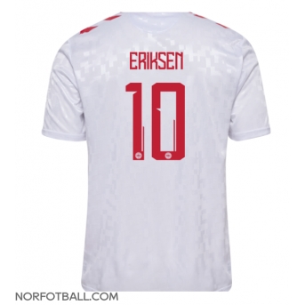 Billige Fotballdrakt Danmark Christian Eriksen #10 Replika Bortedrakt EM 2024 Kortermet